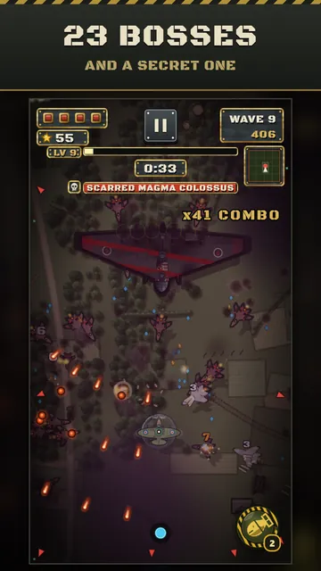 A boss fight with a scarred magma colossus