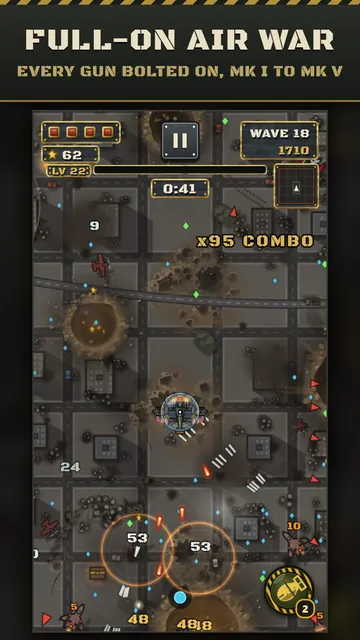 Combat over a city with a high combo counter